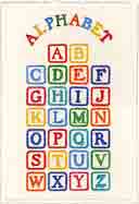 alphabet blocks educational embossed art for kids and children, educational gifts for babies and nurseries, paintings for baby and child and fine art prints for child, baby and nursery by artists Jane Billman and Gregg Billman