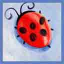 lady bug insects and bugs art for kids and children, insects and bugs gifts for babies and nurseries, insects and bugs paintings for baby and child, prints for nursery and kids and fine art prints for child, baby and nursery by artists Jane Billman and Gregg Billman
