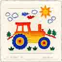 on the farm embossed construction art for kids and children, embossed construction gifts for babies and nurseries, paintings for baby and child and fine art prints for child, baby and nursery by artists Jane Billman and Gregg Billman