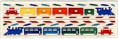 trains keep rolling embossed transportation art for kids and children, embossed transportation gifts for babies and nurseries, paintings for baby and child, pictures for nursery and kids and fine art prints for child, baby and nursery by artists Jane Billman and Gregg Billman
