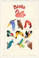 birds educational embossed art for kids and children, educational gifts for babies and nurseries, paintings for baby and child and fine art prints for child, baby and nursery by artists Jane Billman and Gregg Billman