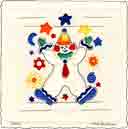 clown stars little boy art for kids and children, little girl gifts for babies and nurseries, paintings for baby and child, pictures for nursery and kids and fine art prints for child, baby and nursery by artists Jane Billman and Gregg Billman