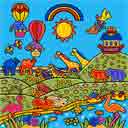 first rainbow nursery art and nursery gifts, nursery paintings and nursery prints by artists Jane Billman and Gregg Billman