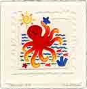 sea legs embossed sealife art for kids and children, sealife gifts for babies and nurseries, sealife paintings for baby and child, pictures for nursery and kids and fine art prints for child, baby and nursery by artists Jane Billman and Gregg Billman