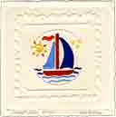 sunset sails embossed transportation art for kids and children, embossed transportation gifts for babies and nurseries, paintings for baby and child and fine art prints for child, baby and nursery by artists Jane Billman and Gregg Billman